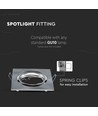 Spot encastrable GU10, carré - Nickel satiné, IP20, pack de 2
