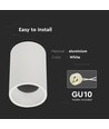 Spot en saillie GU10 blanc - Ø70x107mm, aluminium, IP20 intérieur, sans source lumineuse
