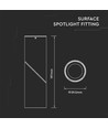 Spot en saillie GU10 - Noir, rond, aluminium, Ø5,95 x 19,7 cm, IP20 intérieur, sans source lumineuse