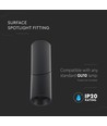Spot en saillie GU10 - Noir, rond, aluminium, Ø5,95 x 19,7 cm, IP20 intérieur, sans source lumineuse