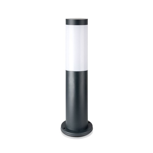 Lampe de jardin 45cm en acier inoxydable - Gris, douille E27, IP44 extérieur, borne lumineuse
