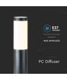 Lampe de jardin 45cm en acier inoxydable - Gris, douille E27, IP44 extérieur, borne lumineuse
