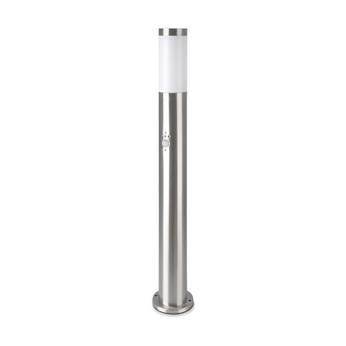Lampe de jardin 80cm avec détecteur - Douille E27, acier inoxydable, IP44, max 60W