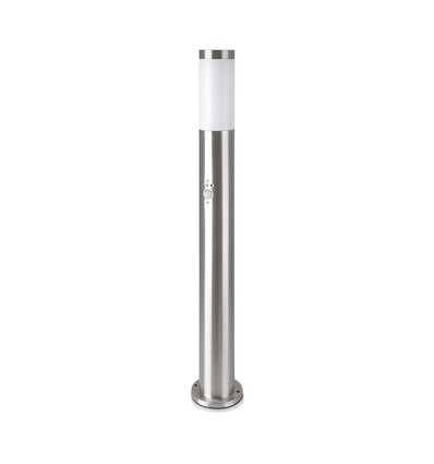 Lampe de jardin 80cm avec détecteur - Douille E27, acier inoxydable, IP44, max 60W