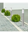 Lampe de jardin 80cm avec détecteur - Douille E27, acier inoxydable, IP44, max 60W