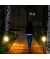 Lampe de jardin 80cm avec détecteur - Douille E27, acier inoxydable, IP44, max 60W