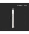Lampe de jardin 80cm avec détecteur - Douille E27, acier inoxydable, IP44, max 60W