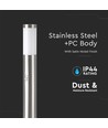 Lampe de jardin 80cm avec détecteur - Douille E27, acier inoxydable, IP44, max 60W