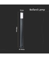 V-Tac Lampe de jardin grise, inoxydable - 110 cm, IP44 extérieur, douille E27, sans source lumineuse