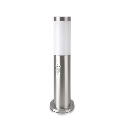 Lampe de jardin 45cm en acier inoxydable - Nickel satiné, douille E27, IP44 extérieur, sans source lumineuse