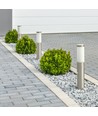 Lampe de jardin 45cm en acier inoxydable - Nickel satiné, douille E27, IP44 extérieur, sans source lumineuse