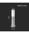 Lampe de jardin 45cm en acier inoxydable - Nickel satiné, douille E27, IP44 extérieur, sans source lumineuse