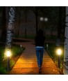 Lampe de jardin 80cm avec capteur - Gris, acier inoxydable, E27, borne, IP44 extérieur, détecteur de mouvement PIR