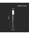Lampe de jardin 80cm avec capteur - Gris, acier inoxydable, E27, borne, IP44 extérieur, détecteur de mouvement PIR