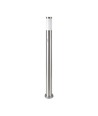 Lampe de jardin 110cm avec détecteur PIR - Acier inoxydable, douille E27, IP44 extérieur, finition nickel satiné