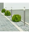 Lampe de jardin 110cm avec détecteur PIR - Acier inoxydable, douille E27, IP44 extérieur, finition nickel satiné