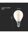 Ampoule LED E14 6W - P45, filament, verre clair