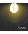 Ampoule LED E14 6W - P45, filament, verre clair