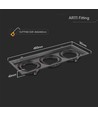 Spot encastrable triple AR111 - Noir, aluminium, 47,5x17,4 cm, sans source lumineuse