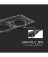 Spot encastrable triple AR111 - Noir, aluminium, 47,5x17,4 cm, sans source lumineuse