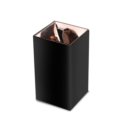Spot en saillie GU10, carré - Noir et or rose, aluminium, IP20, sans source lumineuse