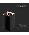 Spot en saillie GU10, carré - Noir et or rose, aluminium, IP20, sans source lumineuse