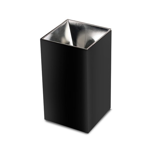 Spot en saillie carré GU10 - Noir/chrome, aluminium, IP20, sans source lumineuse