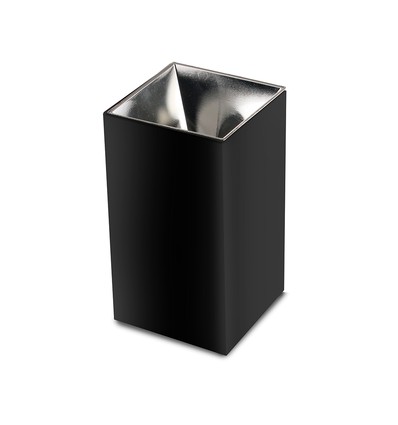 Spot en saillie carré GU10 - Noir/chrome, aluminium, IP20, sans source lumineuse