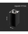 Spot en saillie carré GU10 - Noir/chrome, aluminium, IP20, sans source lumineuse