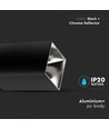 Spot en saillie carré GU10 - Noir/chrome, aluminium, IP20, sans source lumineuse