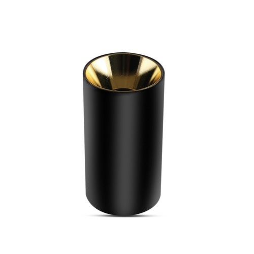 Spot en saillie GU10 - Noir/Or, rond, aluminium, Ø8x14cm, sans source lumineuse