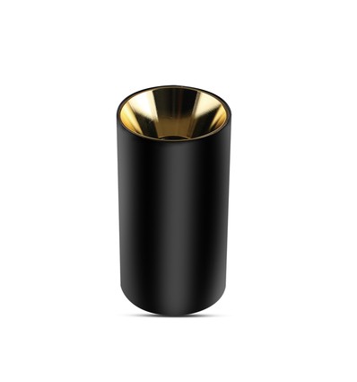 Spot en saillie GU10 - Noir/Or, rond, aluminium, Ø8x14cm, sans source lumineuse