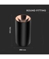 Spot en saillie GU10, rond - Noir et or rose, aluminium, max 35W, sans source lumineuse