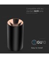Spot en saillie GU10, rond - Noir et or rose, aluminium, max 35W, sans source lumineuse
