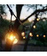 Guirlande lumineuse LED 3m avec 6 ampoules - ampoules Ø15cm, douille E27, IP65 extérieur, noir mat, raccordable