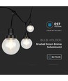 Guirlande lumineuse LED 3m avec 6 ampoules - ampoules Ø15cm, douille E27, IP65 extérieur, noir mat, raccordable