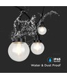 Guirlande lumineuse LED 3m avec 6 ampoules - ampoules Ø15cm, douille E27, IP65 extérieur, noir mat, raccordable