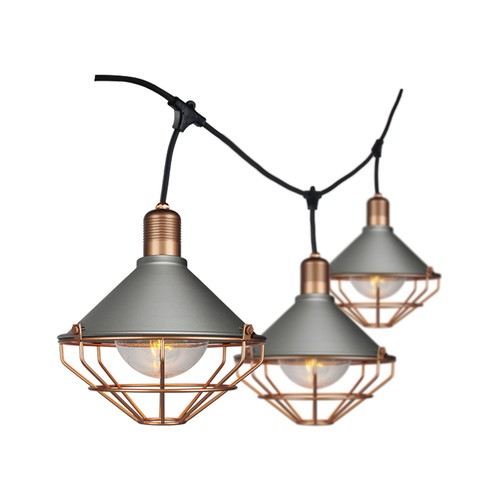 Guirlande lumineuse LED 3m avec 6x douilles E27 - Or rose, IP65, raccordable, intérieur / extérieur
