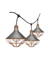 Guirlande lumineuse LED 3m avec 6x douilles E27 - Or rose, IP65, raccordable, intérieur / extérieur