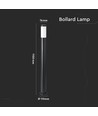 Borne de jardin 110cm en acier inoxydable noir - douille E27, IP44, éclairage à 360 degrés, sans source lumineuse