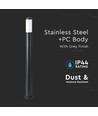 Borne de jardin 110cm en acier inoxydable noir - douille E27, IP44, éclairage à 360 degrés, sans source lumineuse