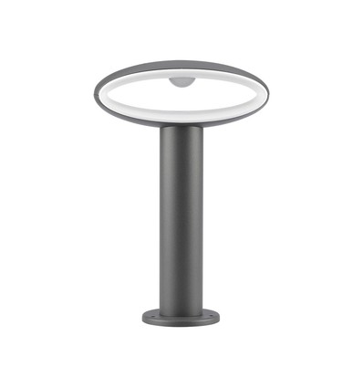 Borne de jardin 9W avec abat-jour - IP54, gris foncé, 3000K, source lumineuse incl.