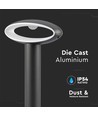 Borne de jardin 9W avec abat-jour - IP54, gris foncé, 3000K, source lumineuse incl.