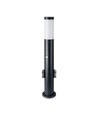 Lampadaire borne - 60 cm, capteur PIR, douille, acier inoxydable, IP44, noir