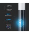 Lampadaire borne - 60 cm, capteur PIR, douille, acier inoxydable, IP44, noir