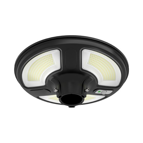 Borne solaire 10W avec détecteur, ronde - IP65, 1500-2500lm, blanc froid, télécommande et batterie incl.