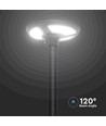 Borne solaire 10W avec détecteur, ronde - IP65, 1500-2500lm, blanc froid, télécommande et batterie incl.