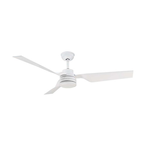 Ventilateur de plafond 65W - Blanc avec télécommande RF, 3 pales blanches, moteur AC (52 pouces)
