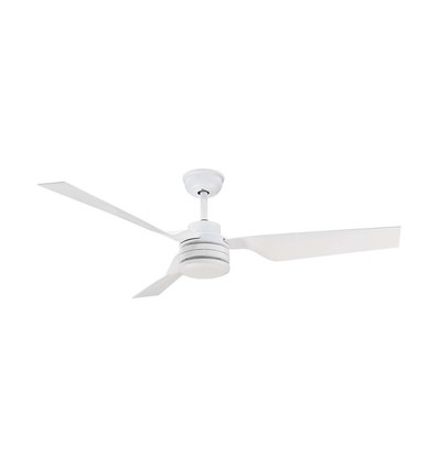 Ventilateur de plafond 65W - Blanc avec télécommande RF, 3 pales blanches, moteur AC (52 pouces)