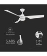 Ventilateur de plafond 65W - Blanc avec télécommande RF, 3 pales blanches, moteur AC (52 pouces)